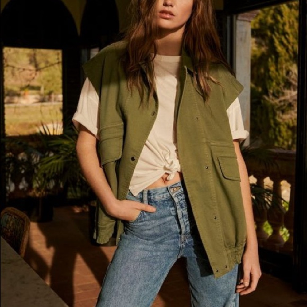 Mango Green Vest Women XS-S New